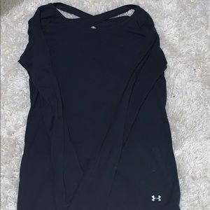 Black under armor , cross back long sleeve